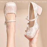 Vintage Temperament Elegant Small High Single Shoes Summer New New Chinese Style Cheongsam Temperament High Heels HZ0115
