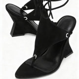 2025 New Clip Toe Ankle Strap Profile High Heel Sandals Show Hollow Women High Heel Slippers HZ0115