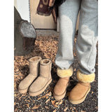 2025 Autumn And Winter New Thick Bottom To Keep Warm Snow Boots Women With Velvet Winter Cotton Shoes HZ0115