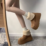 Cotton Boots Women 2025 Winter New Super Fire Retro Plus Velvet Small Thick Bottom Leisure Warm Snow Boots Winter HZ0115