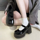 A Thick Heel With A Small Leather Shoes Women 2025 Winter New Thick-Sed Retro English Style Mary Jane Single Shoes HZ0115