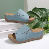 Large-Size Thick-Bottomed Casual Slippers Women 2025 New One-Word Fashion Simple Time Fish Mouth Slippers HZ0115