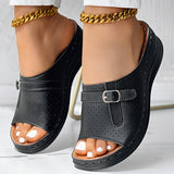 2025 Summer New Large-Size Lady Thick-Soled Sandals Belt Buckle Decoration Light And Comfortable HZ0115