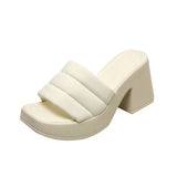 Pine Cake Thick Bottom Cool Slippers Women Wear 2025 Summer Fashion Niche Women's Shoes Design Feel Beach One-Word Drag Slope HZ0115