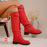 2025 Fashion Autumn And Winter New Women Folded Western Cowboy Round Head Mid-Clinity Women's Boots HZ0115