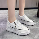 2025 Spring And Summer New Small 100 Shoes Fashion Zipper Thick Bottom Tie Lady Casual Sneakers HZ0115