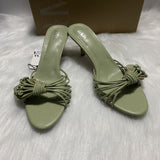 ZA Home 2025 New Women's Shoes Green Petals Low Heel Temperament High Heels High-Heeled Shoes Behind The Shallow Mouth Stumbling Single Shoes HZ0115