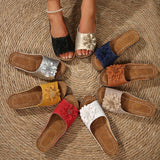 2025 Summer New Large-Size Lady Thick-Soled Sandals Help Flowers Decorated With Ultra-Light Polyurethane Soles HZ0115