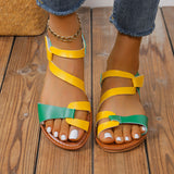 Net Red Candy Color Large-Size Casual Sandals Summer New Women's Shoes Magic Stick Beach Sandals HZ0115