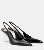 Gaoding 2025 Summer New Trendy Transparent Crystal Slope And Pointed Sandals Female Leather Ultra-High European Sexy HZ0115