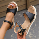Slope Hed Sandals Women 2025 Summer New Large-Size Fish Mouth Buckle Fashion Comfortable Thick-Soled Sandals HZ0115