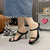 2025 Summer Net Red New Sexy High-Heeled Sandals Women Wear Side-Outfash Fashion With Fine And Cool Drag HZ0115
