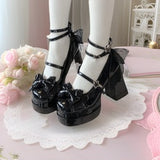 Cute Girl Leather Shoes Waterproof Lolita Shoes 2025 New Lorita Shoes Sweet Princess High Heels HZ0115