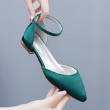 2 Cm Flat Hedsley Casual Tip Hollow Sandals Low Heeled White Mandible Buckle Bride Wedding Shoes HZ0115