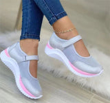 2025 New Casual Single-Shoe Women's Thick Sole Flying Weaving Breathable Magic Stick Casual Mesh Large Size Women's Shoes HZ0115