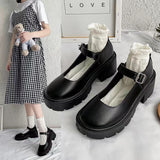 Summer Spring And Summer Jk Uniform Shoes To Increase The Thick Bottom Of The Student Mary Jane High Heel Single Shoes British Dress Retro Style HZ0115