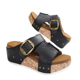2025 Summer New Large-Size Lady Thick Bottom Heel Sandals Large Belt Buckle Decoration HZ0115
