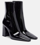 Painted Leather Fabric Tips Thick And High Heel Zippered Knight Boots, High Fashion Women's Short Boots HZ0115