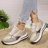 Large-Size Thick-Sed Sports Casual Women's Shoes 2025 Fashion Lace Single Shoes Fashion Sneakers HZ0115