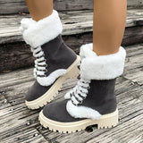Large-Size Autumn And Winter Hair To Keep Warm Thick Bottom Boots Comfortable Round Head With Snow Boots Woman HZ0115