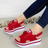 2025 New Pine Cake Bottom Fish Mouth With Magic Stick With Large-Size Casual Women's Sandals HZ0115