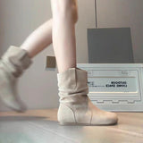 Heap Of Retro-Sensitive Small Martin Boots Flat-Bottomed Short Boots Round Head Design 2025 New Denim Western Boots Color HZ0115