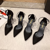 One-×Ölink Buckle Single Shoe 2025 New Spring And Autumn High Heels Women Pointed Black Fine And Professional OL Women's Trend HZ0115