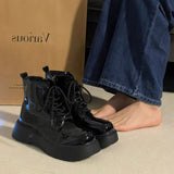 French Martin Boots Small Leather Shoes 2025 New Fashion Short Boots Net Red Dress With Thick-Sed Loose Cake Shoes HZ0115