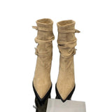 Vintage Belt Piles Short Boots College Thin Skin Boots Folding New Autumn And Winter Boots Buckle Korean Version 2025 West HZ0115