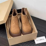 Increase The Simple Non-Slip Cotton Boots Women 2025 Elegant Temperament Simple Solid Color Round Head Snow Boots High Value HZ0115