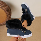 Winter Short-Haired Long Hairy Leather Snow Boots Women's Wind Plus Thick Boots HZ0115