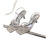 In The Summer Of 2025, The New French Side-Toned Sandals Casual Gentle Buckle With Fine Heel High Heels Commute HZ0115