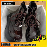 French Martin Boots Small Leather Shoes 2025 New Fashion Short Boots Net Red Dress With Thick-Sed Loose Cake Shoes HZ0115