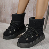 Large-Size Thick-Bottomed Cross-Tie Snow Boots Women 2025 Winter New Thick To Keep Warm Leisure Cotton Boots HZ0115