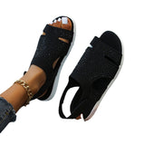 Women's Shoes Summer New Flying Hot Drill Breathable Solid Water Drill Beach Shoes Lightweight Large Women's Sandals HZ0115