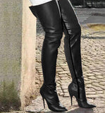 Autumn And Winter New Fashion Personality Slender Heel Side Zipper High Fine With Ladies Over The Knee Boots HZ0115