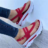 New Sandals Women's Autumn And Summer Leisure Daily Walking Clip Thick Soles Increase 43 Large Size Women's Shoes HZ0115