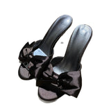 ZAJ2025 Spanish Summer New Women's Shoes Big Bows Decorated With Filts Rose Fine High Heel Sandals HZ0115