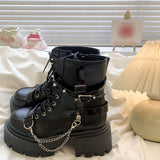Sub-Cultural Chain Rivets Sweet And Cool Ins Diablo Martin Boots 2025 New Small Mangour Height JK Punk Boots HZ0115