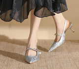 High-Heeled Shoes 2025 New Chinese Style Temperament Sharp Fine Heel Single Shoes Fashion Sexy Fine Heel Women's Shoes Tide HZ0115