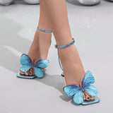 Women's Butterfly Decoration Cross-Belt Square Heel Fine Heel Women's Shoes HZ0115