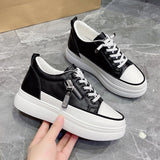 2025 Spring And Summer New Small 100 Shoes Fashion Zipper Thick Bottom Tie Lady Casual Sneakers HZ0115