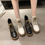 2025 Autumn And Winter New Short Boots Women Retro British Wind Round Head Rough And Ticed Martin Boots HZ0115