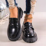 2025 Autumn New Lefu Shoes Casual British Style Women's Shoes Thick Heel Thick Soles Feet Retro Large Size Women's Shoes HZ0115