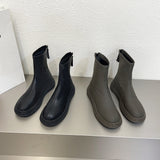 2025 Autumn And Winter New Thick-Bottomed Boots Children Martin Boots White Women's Shoes Skin Skinny Boots Women's Cotton Shoes Plus Velvet Women's Short Boots HZ0115