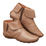 2025 Women's Shoes Round Head Side Zipper Martin Boots Casual Women's Leather Boots Large Size HZ0115