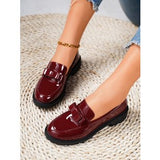 2025 New Patent Leather Bright Eso And Retro Lefu Shoes Large-Size Fashion Casual Single Shoes HZ0115