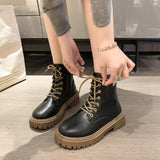 2025 Autumn And Winter New Short Boots Women Retro British Wind Round Head Rough And Ticed Martin Boots HZ0115