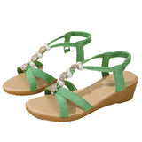 Poe Heel Sandals Women 2025 Summer New Korean Version Of Bohemian Pines Tight-Le-Sleeve Fish Mouth Roman Sandals HZ0115