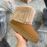 Winter Long-Boel Lady Fur Snow Boots Short Fur Filial Flat Bottoms To Keep Warm Snowy Cotton Shoes Warm HZ0115